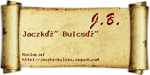 Jaczkó Bulcsú névjegykártya